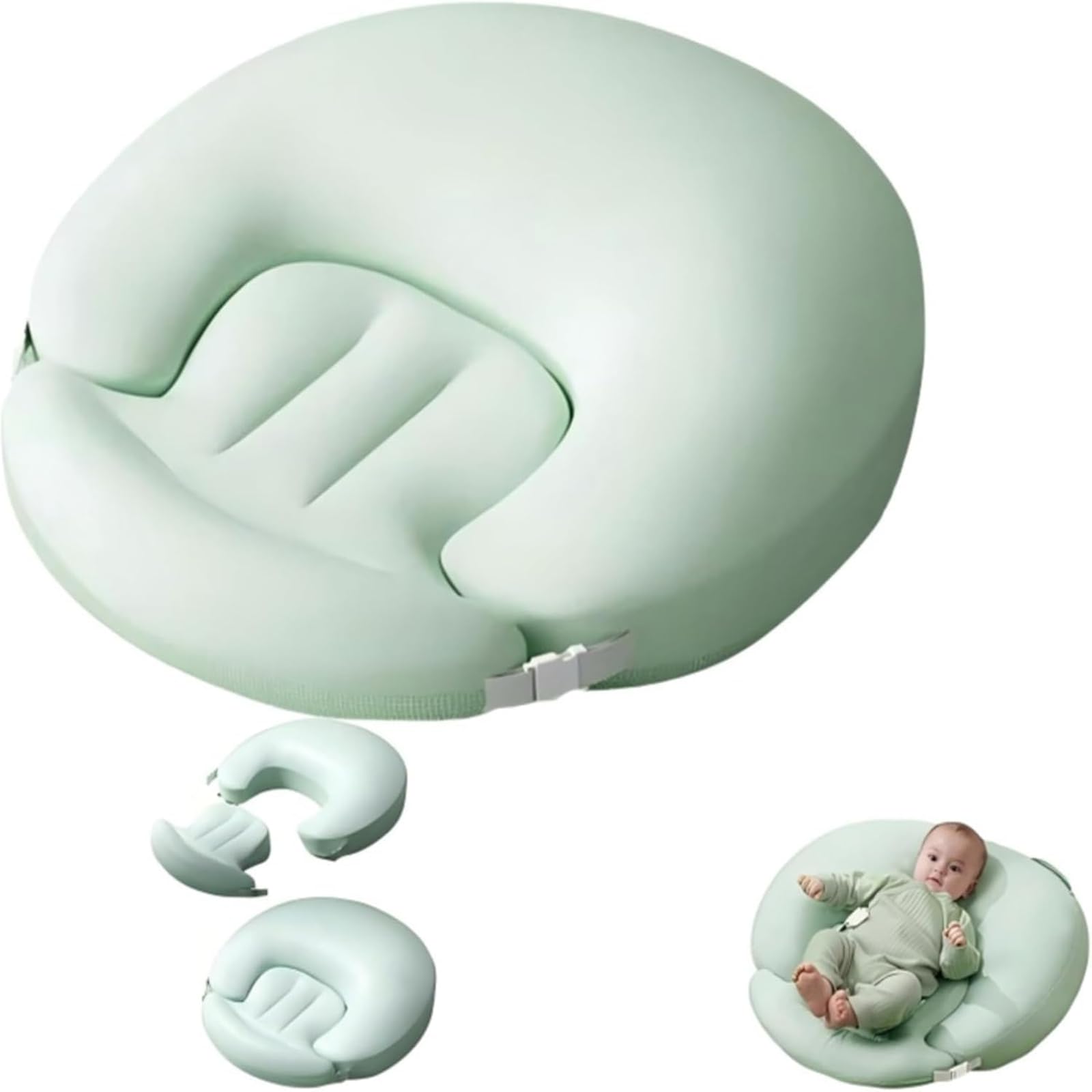 Hardware Tribe Ergonomic Detachable Nursing Pillow-Anti-Reflux & Spit-Up Prevention for Newborns, Bottle/Breastfeeding Support,Antibacterial & Breathable,Baby's Comfort, Mom's Peace of Mind. (C)