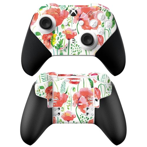 Head Case Designs Offizielle Ninola Red Flower Kunst Mix Vinyl Haut Gaming Aufkleber Abziehbild Abdeckung kompatibel mit Xbox Series X & S Elite Wireless Controller Series 2
