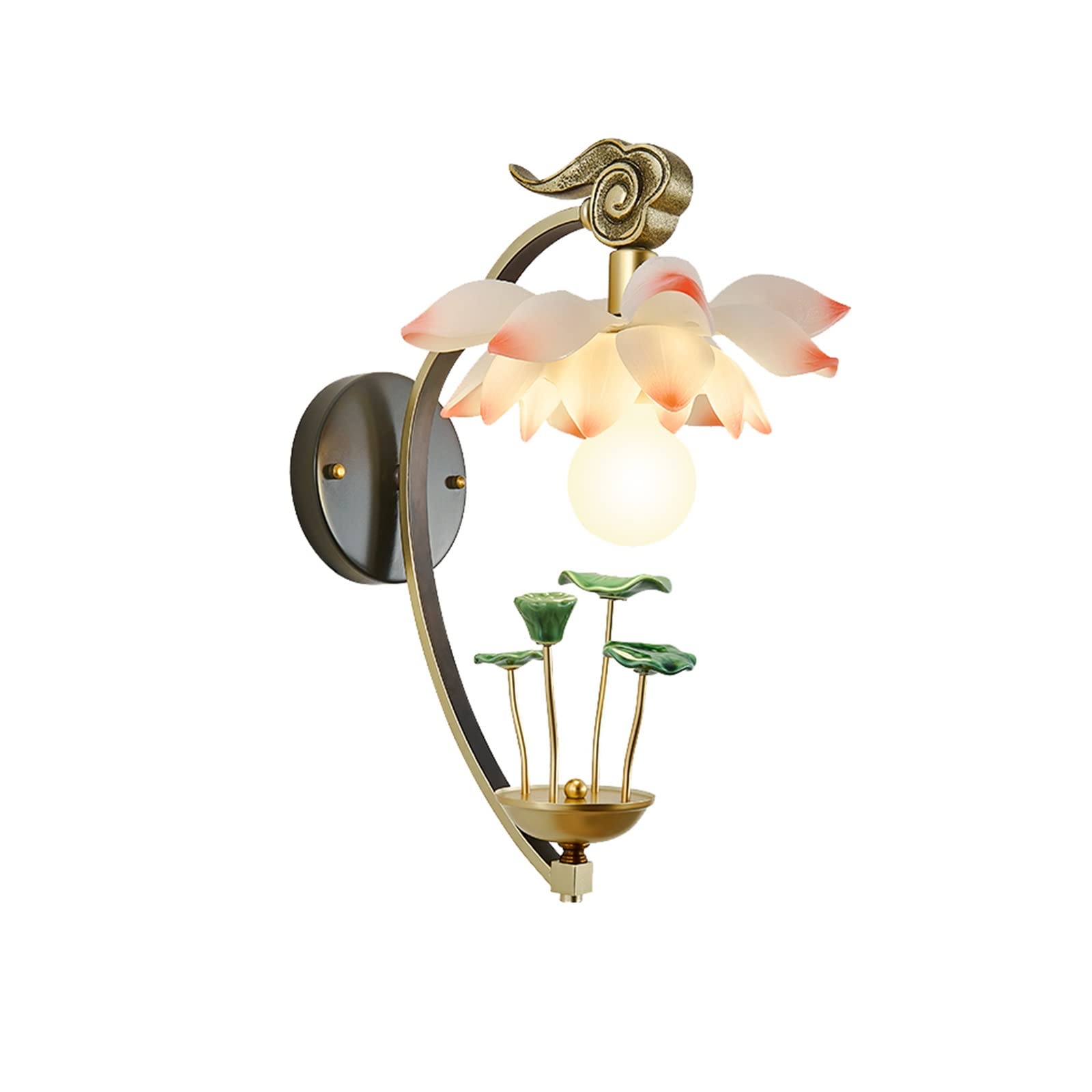 ZENY896V Bedroom Creative New Chinese Wall Lamp, Style Zen Lotus in Hallway Porch Wall Sconce