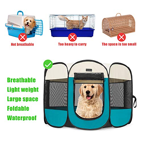 image for Autokcan Portable Pet Playpen, Dog Playpen Waterproof Foldable Indoor/