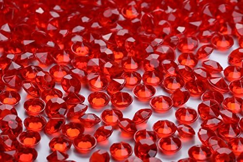 5000 pcs/Pack Wedding Table Scatter Confetti Crystals Acrylic Diamonds 6 mm Rhinestones for Wedding, Bridal Shower, Vase Beads Decorations (6mm, red)