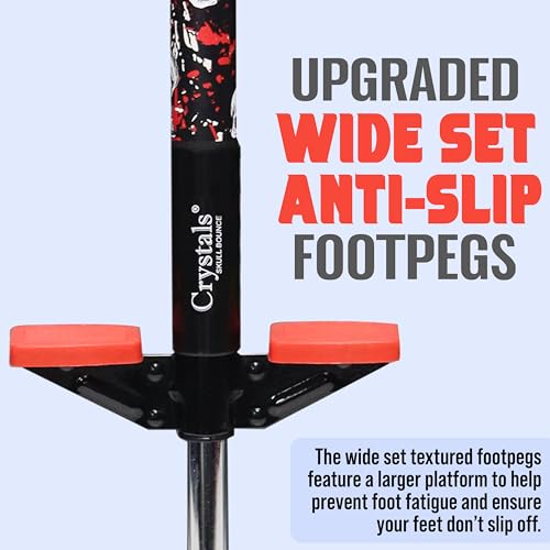 Crystals Skull Bounce Pogo Stick for Kids - Cool Skull Design, High-Performance Spring, Anti-Slip Foot Grips & Foam Handles, Max Weight 35kg - Image 3