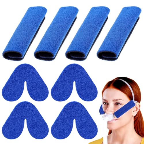 BOPRKTM 8 Stück Universal Nasenpolster und Gurtpolster Nasenpolster für CPAP-Maske,CPAP-Masken-Nasenpolster,Nasenschutzpolster für CPAP-Maschine,CPAP-Nasenkissen,CPAP-Nasenpads,für CPAP-Maske