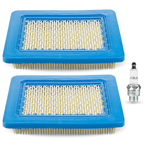 BlueStars 2 Pcs 491588S Air Filter 5062K Spark Plug - Compatible with 491588 399959 625-675 Troy-Bilt TB110 TB230 TB210 725ex 675ex 625e 625-675 Toro 20332 Craftsman 33644 Push Lawn Mower