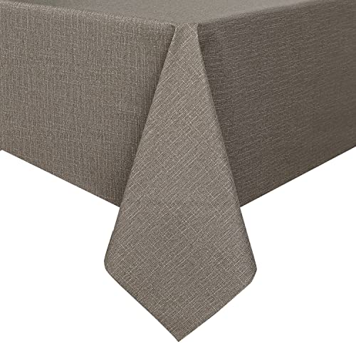 Image of Romanstile Waterproof Vinyl Tablecloth Rectangle, 54 x 54 Inch, Brown
