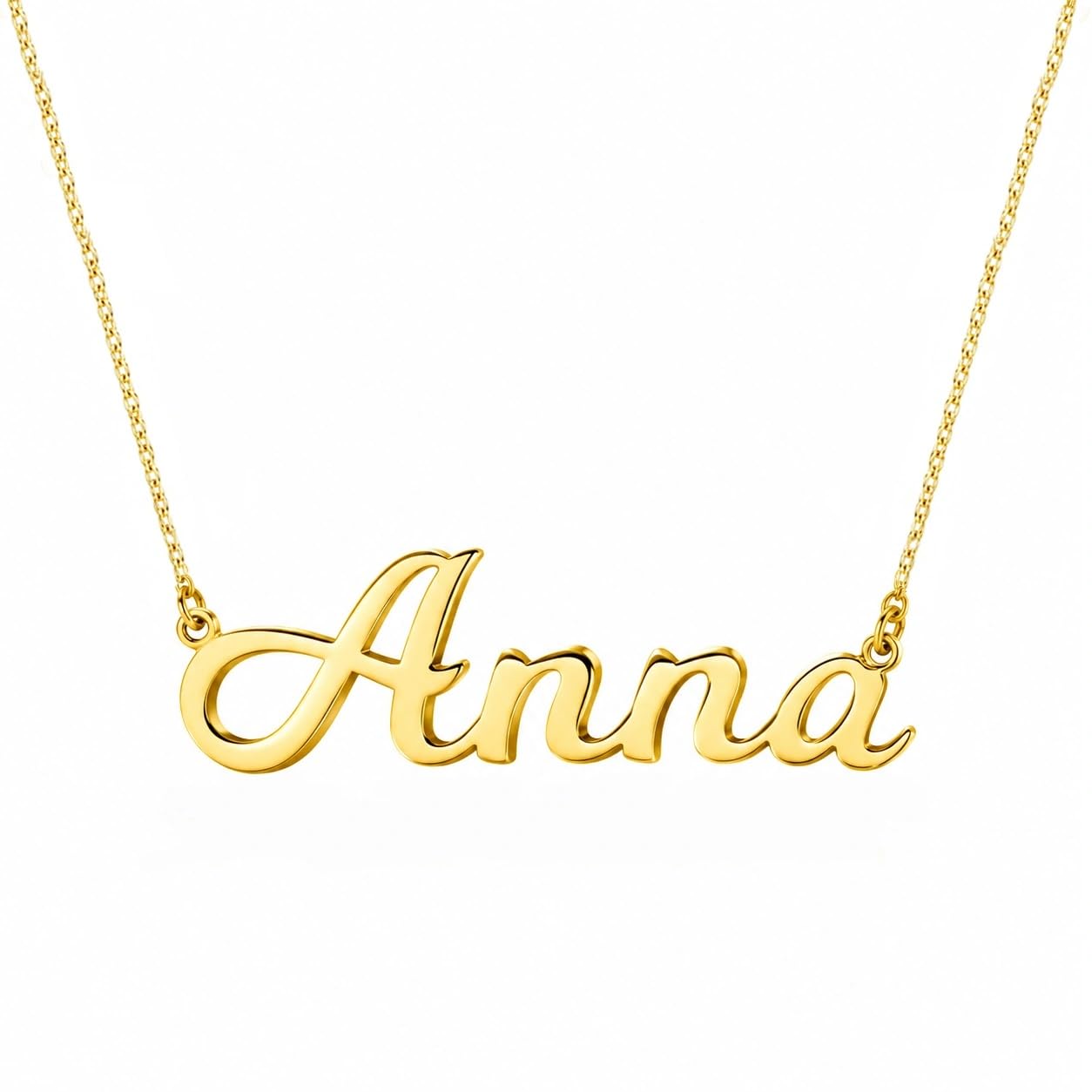 Sakrami Gold Halskette mit Namen - personaliserbares Gelbgold aus 9KT + personalisierte Geschenkbox + Geschenk zum Weihnachten, Geburtstag, Jahrestag, Muttertag, für Frau oder Freundinnen