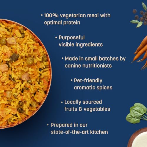 Image of Sara's Wholesome by HUFT Flavours of India Vegetable Biryani Wet Dog Food - 100 gm (Pack of 10) | Value Pack | Vegetarian Recipe | Complete & Balanced Nutrition for Dogs of All Breeds
