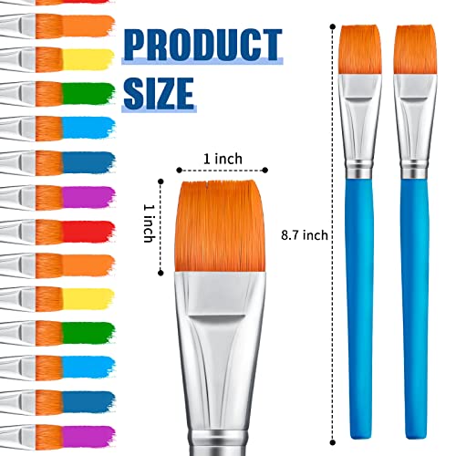 Flat Paint Brushes Watercolor Acrylic Paint Brush Synthetic Nylon Hair Paintbrush 1 Inch Artist Painting Brush For Detail Painting Oil Watercolor Fine Art Painting For Kids (Sky Blue, 5 Pieces) #TOP1