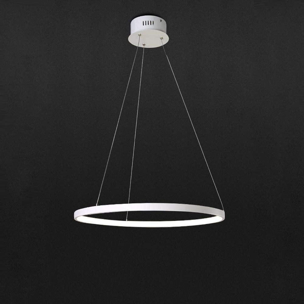 KXEcoLife LED Pendant Light Fixture Modern Round Ceiling Lighting Indoor Chandelier Contemporary Lamp (White Light, 3 Ring White 40cm 60cm 80cm) Comfortable Anniversary