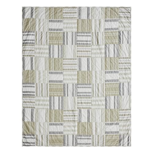 VHC Brands Finders Keepers Quilted Throw 50×60 Bedroom and Living Room Decor Blanket Cotton Finders Keepers Collection Rectangle 60×50 Soft White