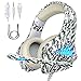 Produktbild VersionTECH. Gaming Headset PS4 Kopfhörer 3,5 mm PC LED Beleuchtung Bass Kopfhörer Stereo Over-Ear-Headset mit Mikrofon für Xbox One, Laptops, Mac, Tablet und Smartphone Weiß Camouflage