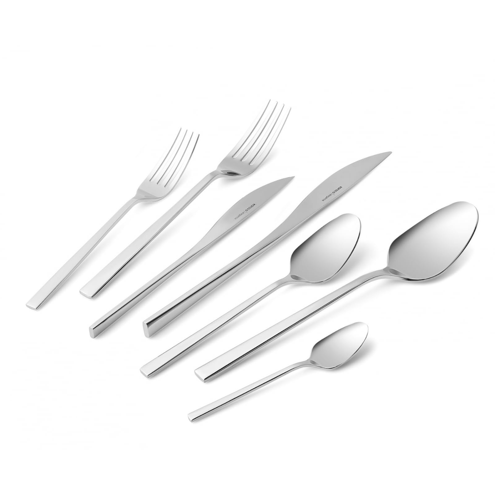Karaca Everest 84-tlg. Elegance Besteck-Set mit Box, Für 12 Personen 18/10 Edelstahl Besteck- Set, Spulmaschinengeeignet, Perfekt fur den taglichen Gebrauch, Premium-Qualitat