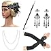 Produktbild Beelittle 1920er Jahre Zubehör Set Flapper Stirnband, Halskette, Handschuhe, Zigarettenspitze Great Gatsby Zubehör für Frauen