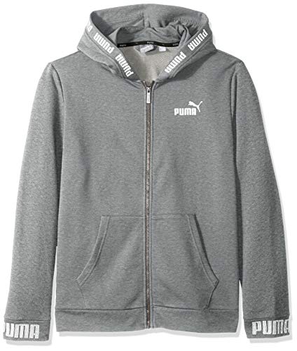 PUMA Men's Amplified Hooded Jacket, Medium Gray Heather, L