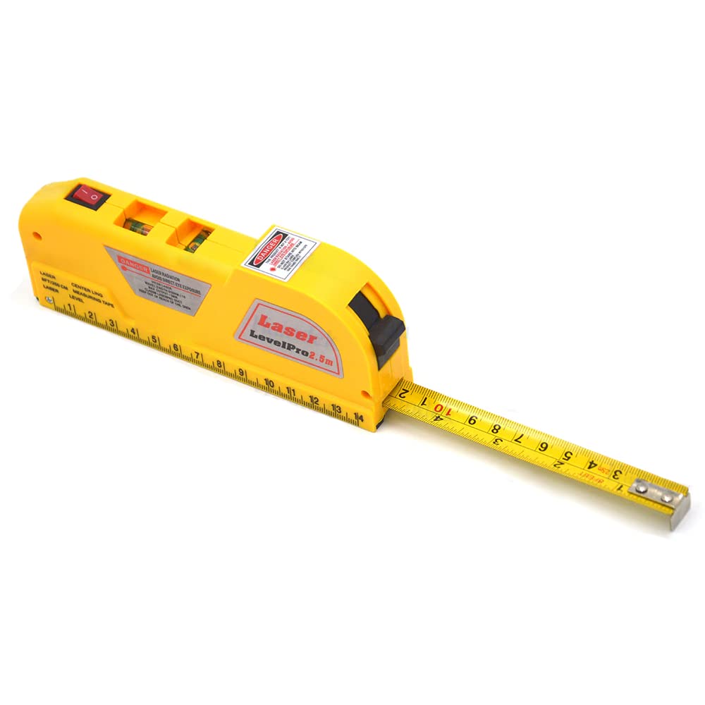Retoo Laserowa taśma miernicza 250 cm linijka 16 cm pionowa pozioma narzędzie wielofunkcyjne majsterkowanie renowacja precyzyjny pomiar