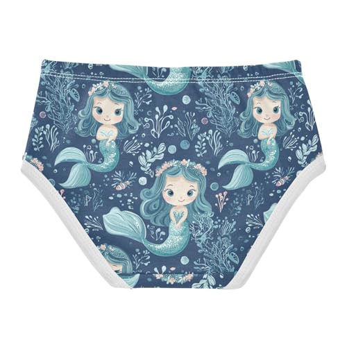 ZZKKO Cute Ocean Mermaid Girls Underwear Toddler Panties for Girls Comfort Brief Size 2T-8Y2