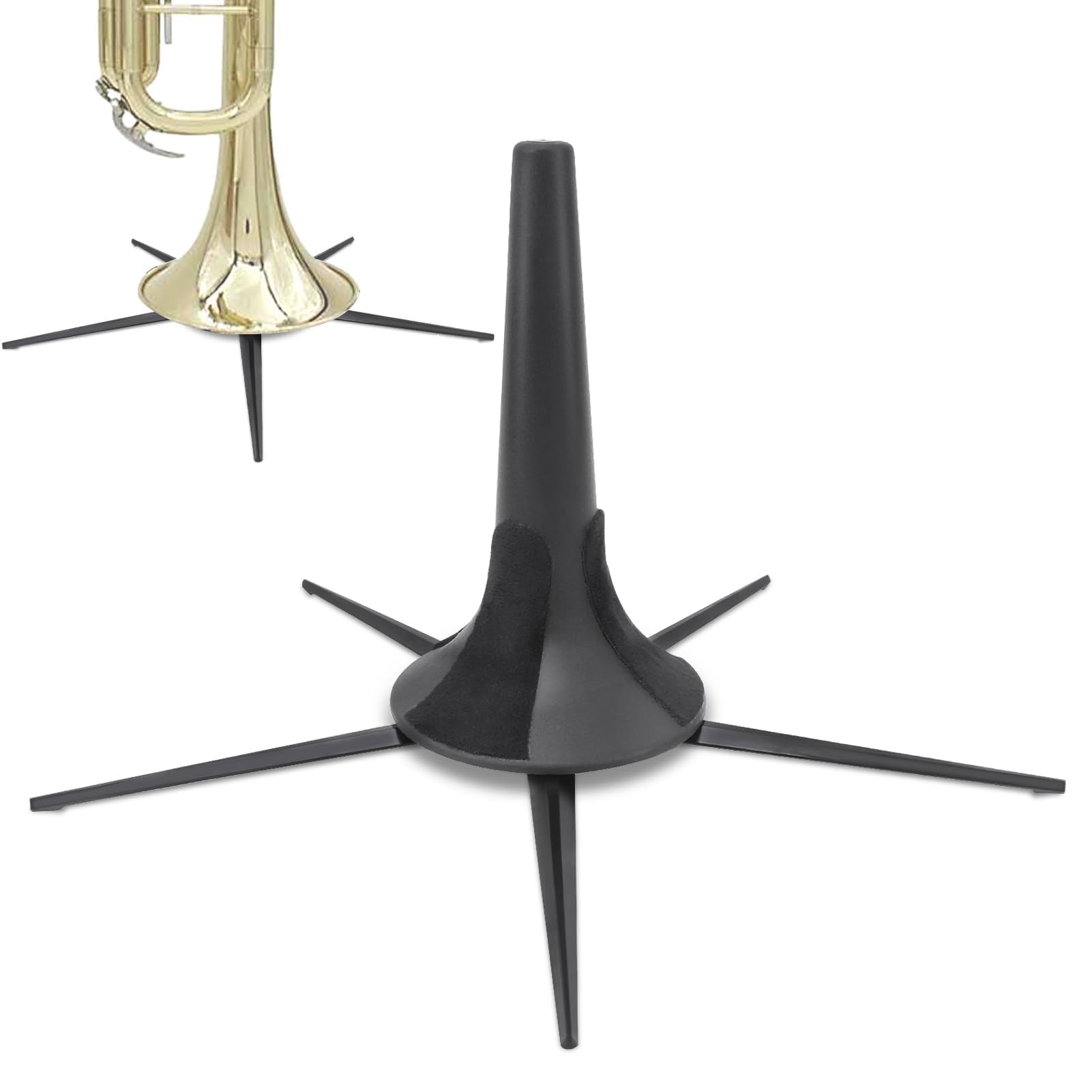 Agatige Supporto per Tromba Portatile, Supporto per Tromba 5 Gambe Staccabile e Pieghevole Accessori Professionali per Strumenti Orchestrali Tromba Clarinetto