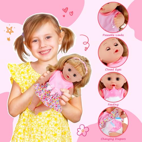Muñeca bebé GAGAKU 12 pulgadas con accesorios miniatura 5