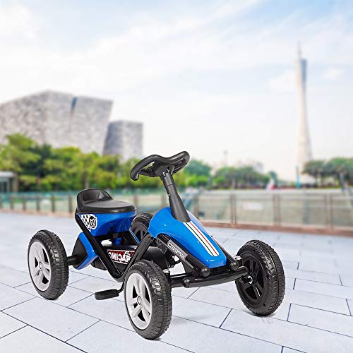 image for LONABR Pedal Go Kart Ride on Toys 4 Wheel Kids' Pedal Car Racer with E