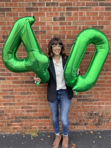 Image of Dark Green Number 0 Balloon 40 Inch, 0 Balloon Number for 10th 20th 30th 40th 50th 60th Birthday Decorations, Dark Green Party Supplies