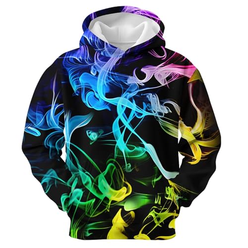 Zenzenze Colored Smoke Hoodies for Boys Girls 3D Printed Hooded