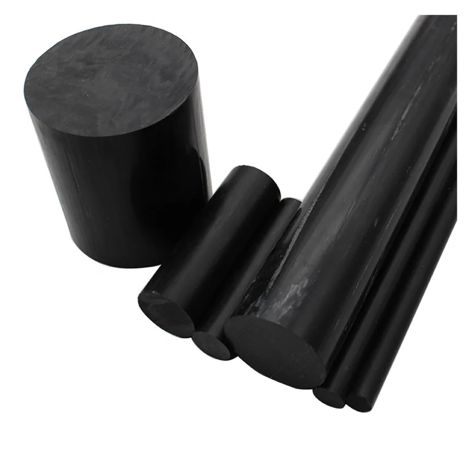 RAHBI Schwarzer ABS-Stab, bearbeitbarer Kunststoff-Rundstab, 6 mm, 8 mm, 10 mm, 12 mm, 15 mm, 20 mm, 25 mm, 30 mm, 35 mm, 40 mm, 45 mm, 50 mm, 60 mm, 65 mm leisurely (Size : 50x500mm 1pc)