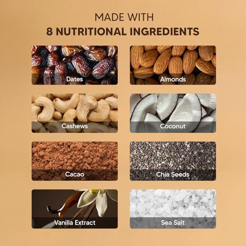 Image of Vanilla Chocolate - Sugar-Free Laddoos | High Protein & Instant Energy | 95% Dry-Fruits - Healthy Chocolate - No Added Sugar | Healthy Snacks | Energy-Bar Replacement (Pack of 4-40gm)