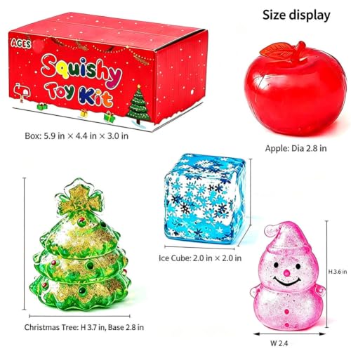 Christmas squishies, Glitter Slow Rising Squeeze Toys - image 2
