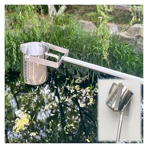 Pond Water Sample Collection Pole Stainless Steel, Telescopic Water Sampler Extra Long 23 20 16 12 10 8 6 5 2 FT, Water Testing Dipper for Factory Wastewater/Swimming Pool(500ml,L 2'-4.9'/60cm-150cm)
