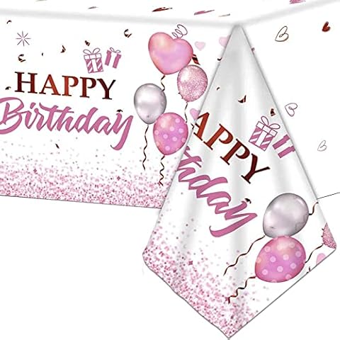 Happy Birthday Disposable Tablecloth for Parties Cover