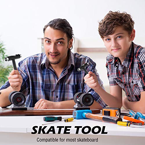 TANJALI Skate Tool All-in-One Skateboard Tool with T-Type Allen Key and L-Type Phillips Head Wrench Screwdriver Multi-Function and Portable