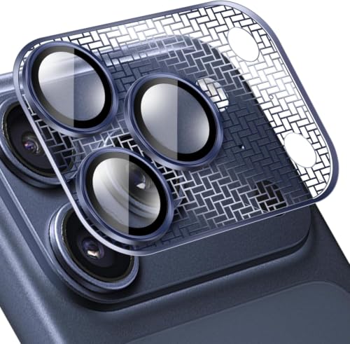 Image of Camera Lens Protector Combo for iPhone 17 Pro Blue HD Clear 9H Tempered Glass Heavy Duty Camera Protector Scratch Resistant Camera Armor Ring Case Friendly Waterproof Camera Guard