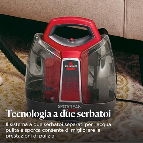 BISSELL SpotClean ProHeat - Pulitore Portatile per Tappezzeria, Moquette, Sedili Auto e Altro, con Tecnologia HeatWave e Motore da 330W - immagine 3