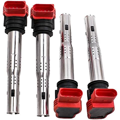 maXpeedingrods 4 PACKS Spark Ignition Coil Pack for Audi A4 A5 A6 A8 S5 R8 2007-2013 4.2 V8 FSI 5.2 V10 FSI 06E905115E Cover