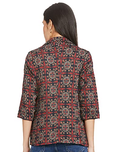 Image of BIBA Women Art Silk Straight Printed Jacket