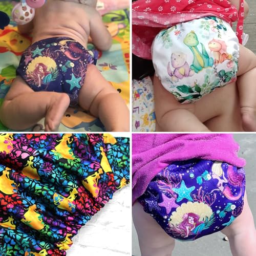 Image of Mama Koala 1.0 Cloth Diapers for Babies, 6 Pack Pocket Shell Only (NO Inserts) - One Size Washable and Reusable Pocket Diapers for Newborns and Toddlers - 160018