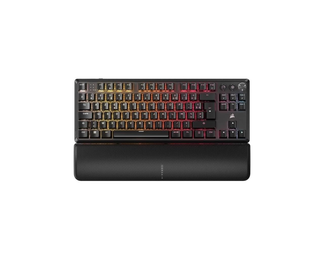 CORSAIR K70 CORE TKL WIRELESS RGB Tastiera da Gioco Meccanica Senza Chiave - Interruttori Lineari CORSAIR MLX Red v2 Pre-Lubrificati, SOCD, Tappi Chiave in ABS, Ammortizzazione del Suone, AZERTY FR -
