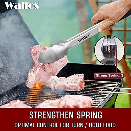 Walfos 17 Inch Extra Long Grill Tongs, Ultimate Stainless Steel Bbq Tongs For Grilling, Cooking, Bbq/Barbecue, Buffet And Turning Food #TOP3