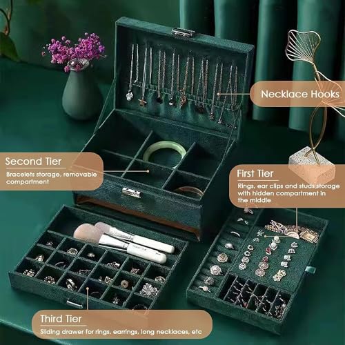 Rangement verrouillable bijoux velours pour ne plus perdre vos colliers emmêlés - 5
