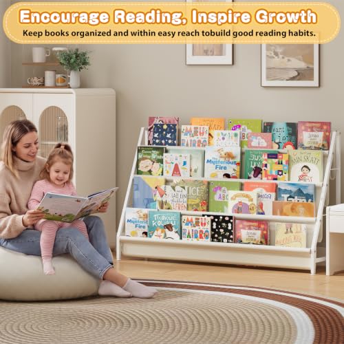 Image of 4-Tier Extended Kids Bookshelf, Book Shelf for kids rooms，bookshelf for kid