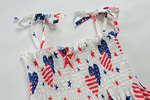Toddler Girls 4th of July Dress Girls American Flag Outfit Kids Patriotic Independence Memorial Day Dress 2-7 Years3
