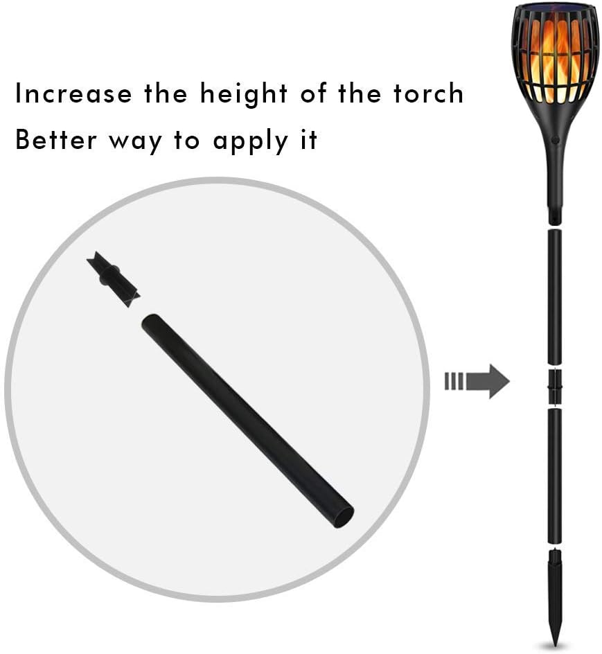 Ollivage Plastic Pole Extension and Joint Kits Connector for Solar Flame Torches 12" Extension Makes Tiki Torches Taller, 4 Pack