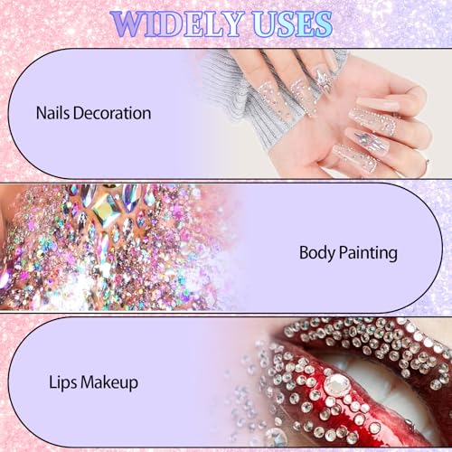 5 Pcs Festival Glitzer Gesicht Glitzer fürs Gesicht Gesichtsglitzer Festival Glitzer Gel Glitzersteine Gesicht Face Glitter Mit 4 Glitzersteine Selbstklebend und 5 Concealer Pinsel