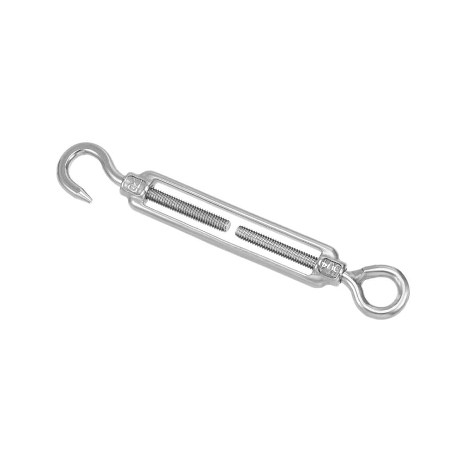 Tenditori in Acciaio Inox, Tenditore a Gancio e Occhiello in Acciaio Inossidabile 304 M4 M6 M8, Tensione del Cavo Metallico, 10 Pezzi(M5)