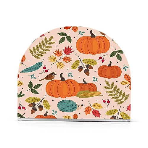 Nander Thanksgiving Pumpkin Napkin Holders for Kitchen,Elegant Acrylic Plate Paper Napkin Holders,Paper Towel Dispenser for Dining, Living Room, Party