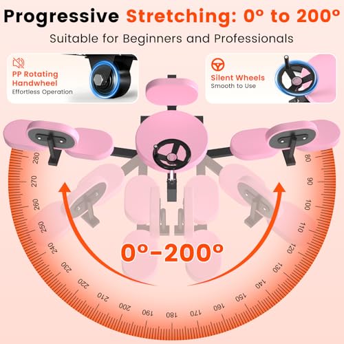 Image of Leg Stretcher, 220LBS Split Machine for Fexibility & Splits Training, 0-200 Adjustable Stretching Equipment for Home Gym, Heavy Duty Steel Frame Leg Stretching Training Machine