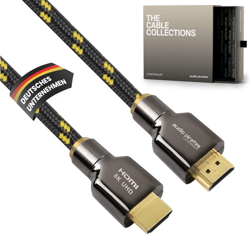 audio pirates – LUXURY COLLECTION by cammica - HDMI 2.1 Kabel | 48Gbit/s Ultra High Speed HDMI-Kabel | 10/8K@60Hz, 4K@240Hz | eARC, HDR10+, Dolby Vision | (1er Pack – 5 Meter)