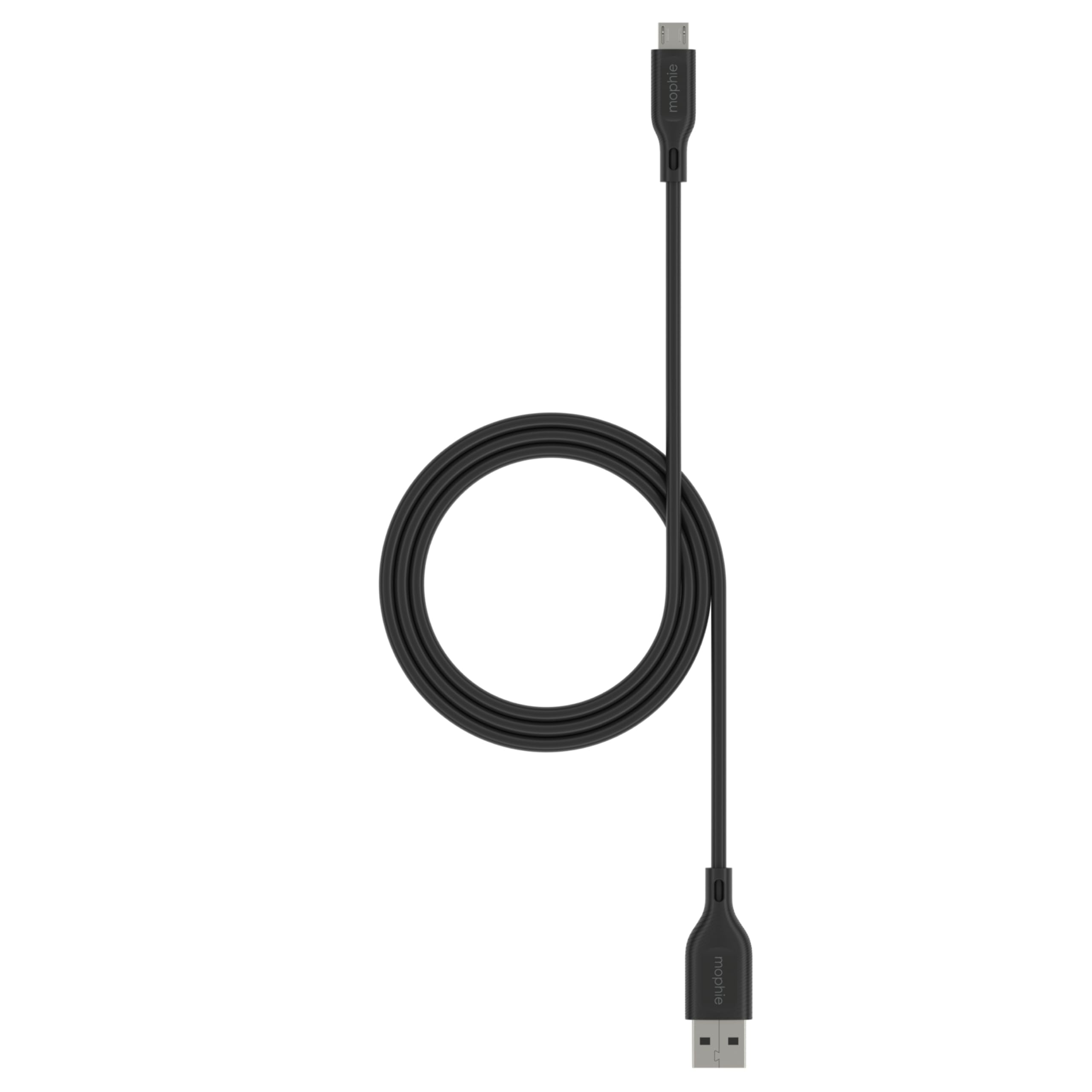 ZAGG mophie Essentials USB-A to Micro-USB Fast Charger and Data Transfer Cable, Enduraflex Silicone, Long-Lasting, Heavy-Duty, 12W, 1m, Black