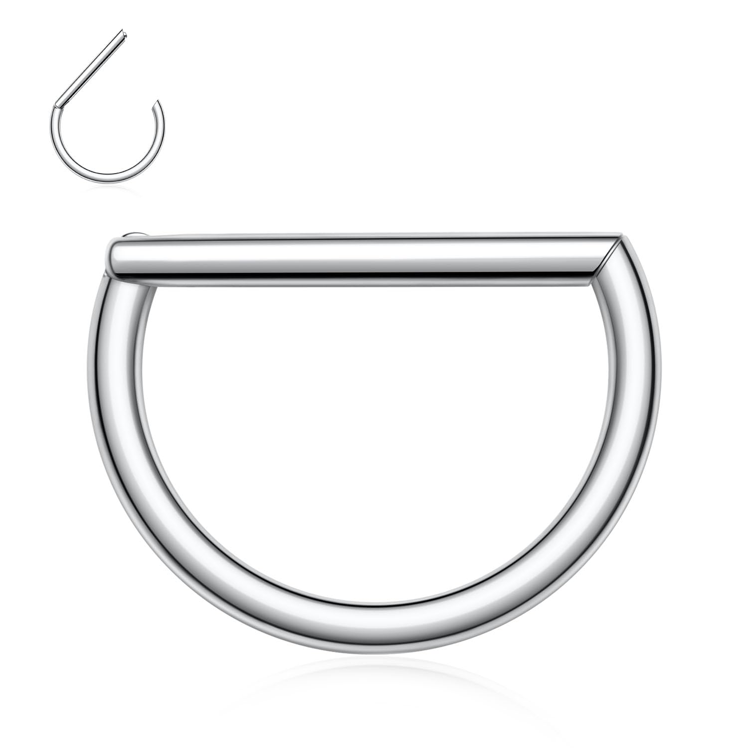 Bendable Steel Hoop Ring 1pc - 20g, 8mm, For Cartilage, Daith