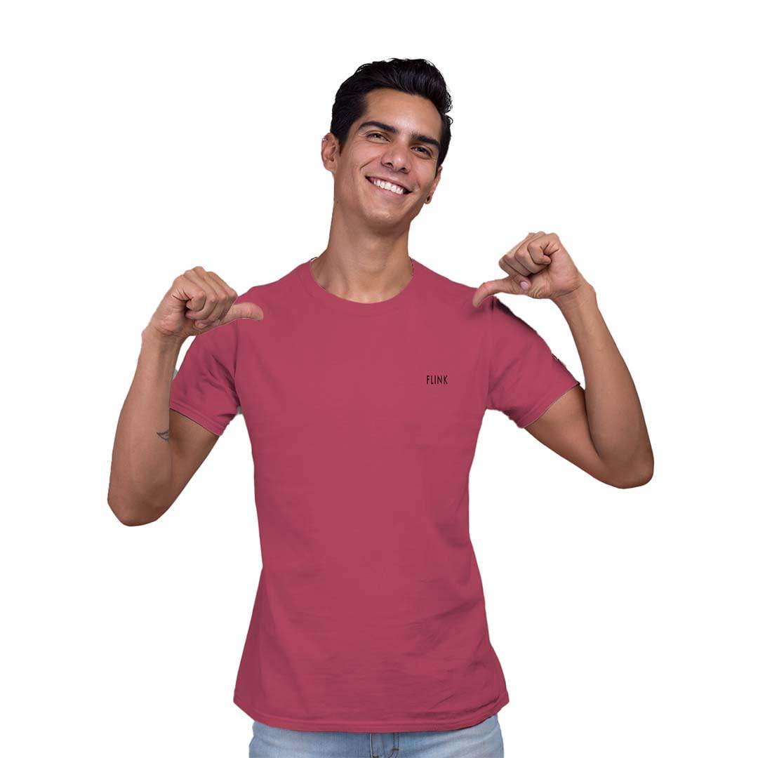 Flink Onion Pink Round Neck T Shirt for Men